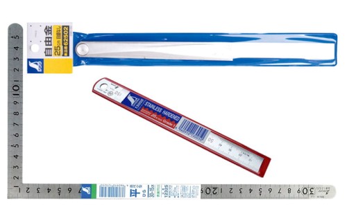 Zestaw Shinwa: liniał 15cm 13005 + kątownik 30x15 cm 12325 + kątownik japoński 25cm 62502