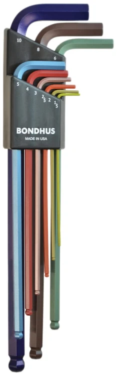 Klucze imbusowe długie Bondhus ColorGuard kpl. 9 szt. z kulkami 69699
