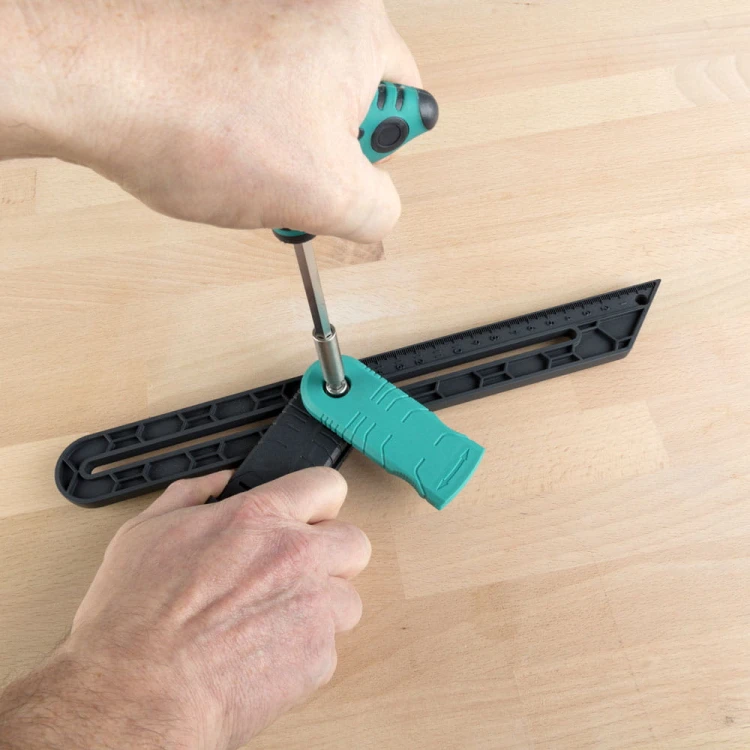 Kątownik nastawny z blokadą Wolfcraft LAMINAT z funkcją wyznaczania linii równoległych 6958000