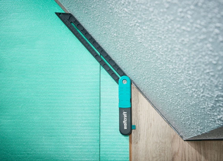 Kątownik nastawny z blokadą Wolfcraft LAMINAT z funkcją wyznaczania linii równoległych 6958000