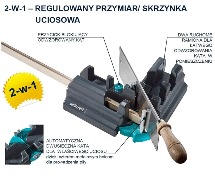 Narzędzia do przycinania i montażu listew Wolfcraft zestaw 3 cz. 6977000