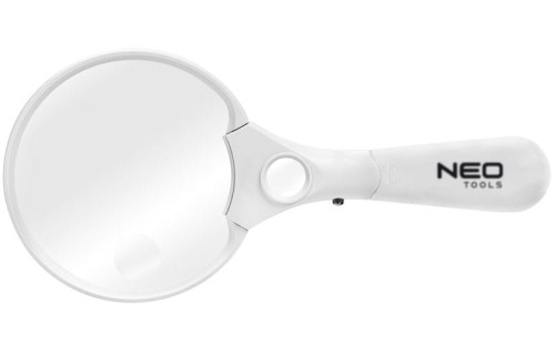 Lupa - szkło powiększające Neo Tools z 3 soczewkami i podświetleniem LED 06-129