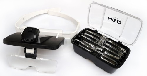 Okulary - szkła powiększające Neo Tools z 5 soczewkami i podświetleniem LED 06-130