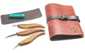 3-częściowy zestaw narzędzi do rzeźbienia z akcesoriami, w etui ze skóry Beaver Craft S15X
