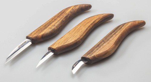3-częściowy zestaw narzędzi do rzeźbienia z akcesoriami, w etui ze skóry Beaver Craft S15X