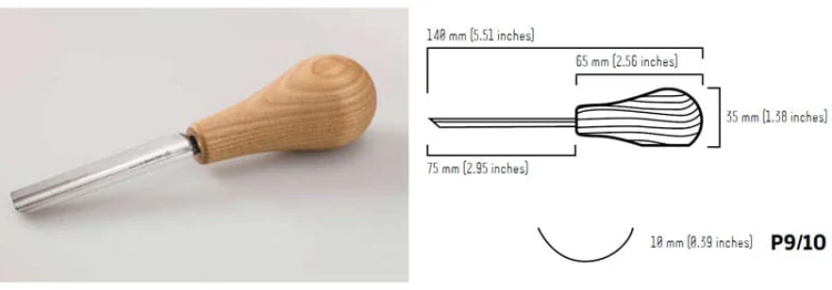Dłuto do drzeworytu profilowe proste 10mm BeaverCraft P9/10