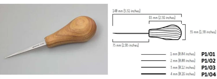 Dłuto do drzeworytu proste płaskie, pojedyncza faza 2mm BeaverCraft P1/02