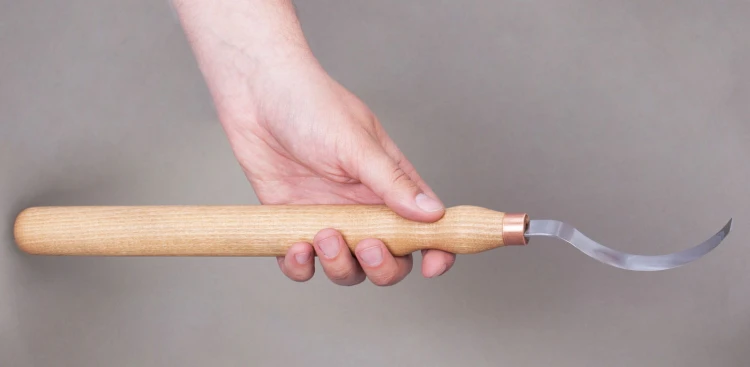 Nóż do łyżek płytki z długą rękojeścią, ostrze obustronne BeaverCraft SK3 Long