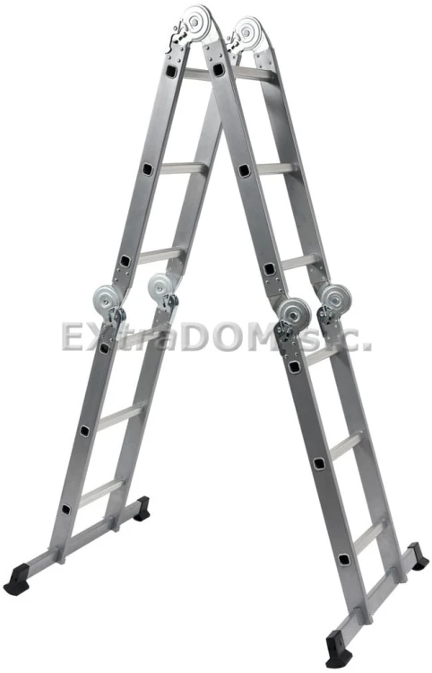  Wielofunkcyjna drabina aluminiowa 4x3 ,12 szczebli, długość do 3,4m Vorel