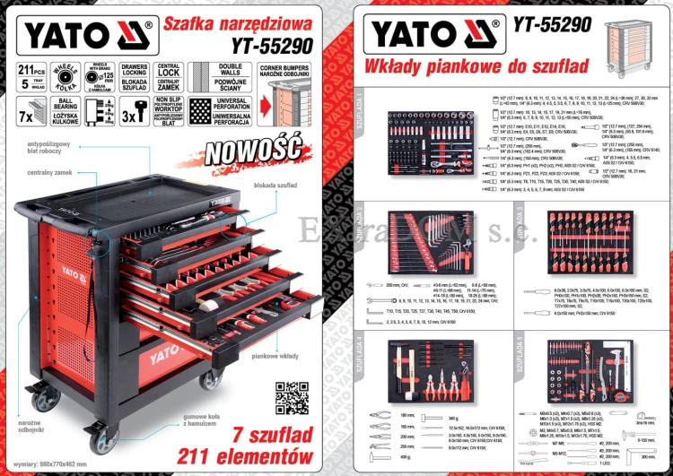 Yato szafka warsztatowa z wyposażeniem YT-55290