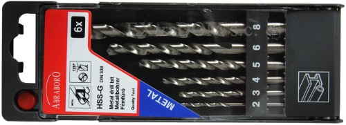 Abraboro wiertła do metalu szlifowane 6 cz.