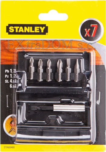 Bity STANLEY zestaw bitów 6 szt + uchwyt magnetyczny STA60480