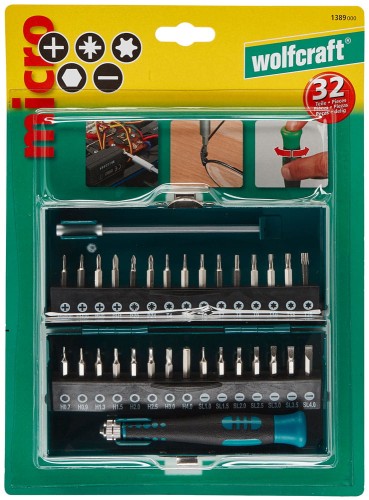 Zestaw bitów do prac precyzyjnych 32cz w metalowej walizce marki Wolfcraft