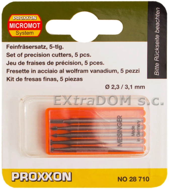 Frezy Proxxon stal wolframowo-wanadowa kpl. 5 szt. 28710