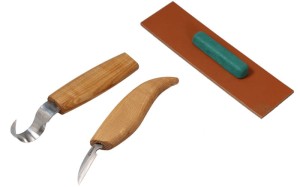 Zestaw do rzeźbienia łyżek, 2 noże + akcesoria do polerowania BeaverCraft S02