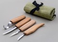 Zestaw 4 noży do rzeźbienia i drążenia łyżek w etui BeaverCraft S09