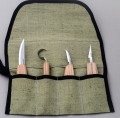 Zestaw 4 noży do rzeźbienia i drążenia łyżek w etui BeaverCraft S09
