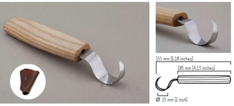 Zestaw 4 noży do rzeźbienia i drążenia łyżek w etui BeaverCraft S09