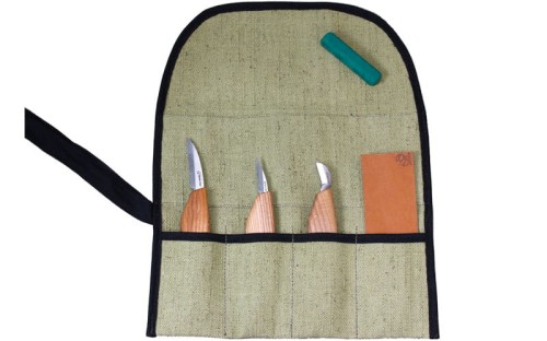 Zestaw 3 noży do rzeźbienia z akcesoriami do polerowania w etui BeaverCraft S15