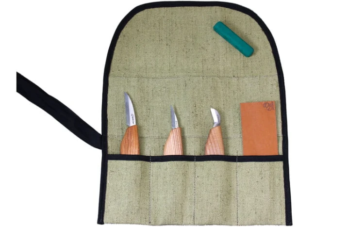 Zestaw 3 noży do rzeźbienia z akcesoriami do polerowania w etui BeaverCraft S15