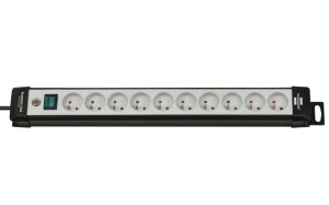Przedłużacz listwowy Premium-Line 10 gniazd czarno-szary 3m Brennenstuhl