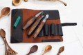 estaw 3 narzędzi do rzeźbienia łyżek BeaverCraft z akcesoriami w etui ze skóry S14X