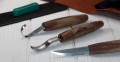 estaw 3 narzędzi do rzeźbienia łyżek BeaverCraft z akcesoriami w etui ze skóry S14X