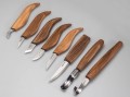 Zestaw 8 noży do rzeźbienia BeaverCraft z akcesoriami do ostrzenia, etui ze skóry S18X