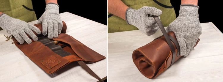 Zestaw 8 noży do rzeźbienia BeaverCraft z akcesoriami do ostrzenia, etui ze skóry S18X