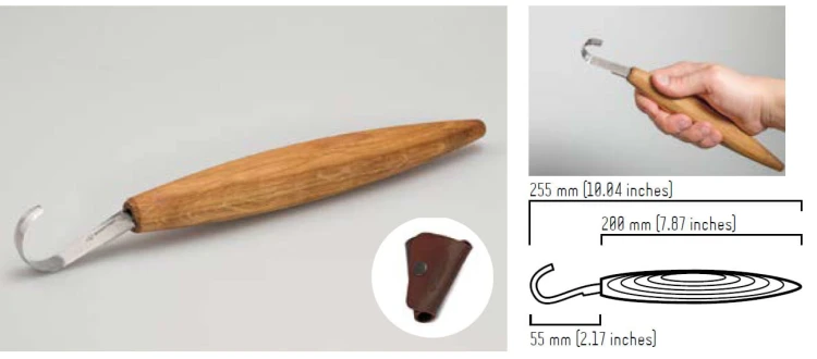 Zestaw 8 noży do rzeźbienia BeaverCraft z akcesoriami do ostrzenia, etui ze skóry S18X