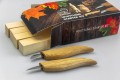Podstawowy zestaw 2 noży do rzeźbienia + 5 klocków z lipowego drewna Beaver Craft S16