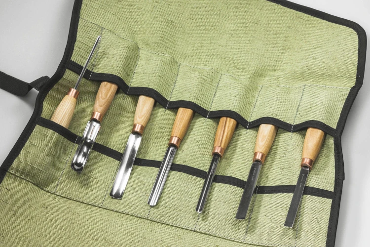 Dłuta rzeźbiarskie kpl. 7 sztuk z akcesoriami do polerowania BeaverCraft w etui z materiału SC03