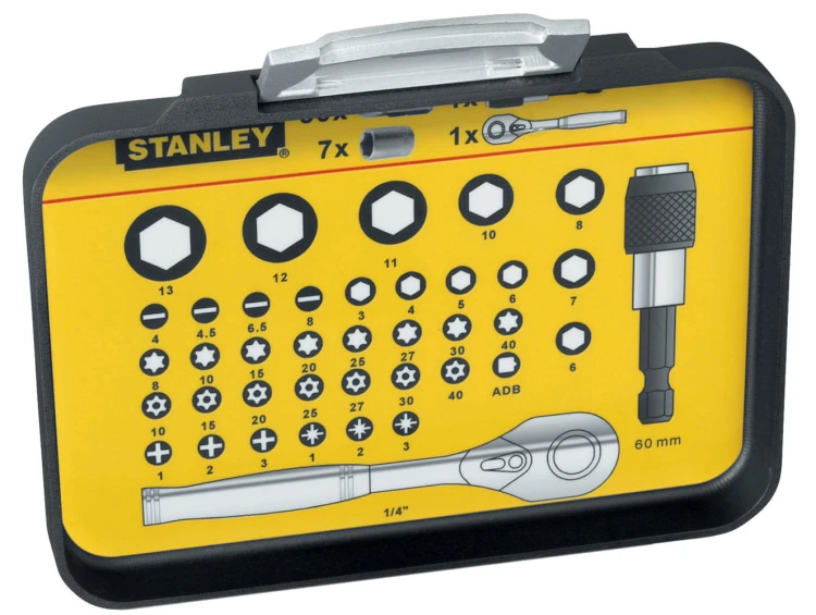 Zestaw bitów i nasadek 1/4" Stanley 39 cz. STHT1-13906