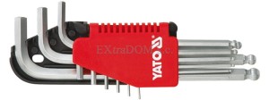 Klucze imbusowe Yato hex z kulką 9cz. 2-10mm Cr-V  YT-0507