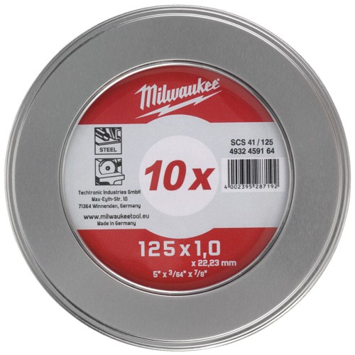 Tarcza do metalu Milwaukee 125X1 PRO+ 10 szt. w metalowym opakowaniu 4932478998