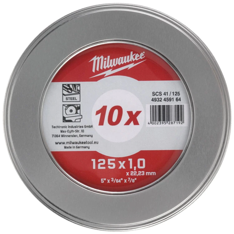 Tarcza do metalu Milwaukee 125X1 PRO+ 10 szt. w metalowym opakowaniu 4932478998