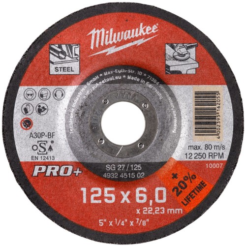Tarcza do szlifowania metalu Milwaukee 125X6 PRO+ 4932451502
