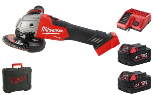 Szlifierka kątowa Milwaukee 18V M18FSAG125X silnik bezszczotkowy 2x aku 5,0Ah ładowarka walizka 4933478428