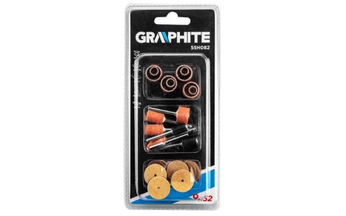 Akcesoria do mikro szlifierki GRAPHITE szlifowanie i cięcie kpl. 52 szt 55H082
