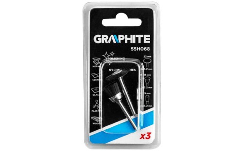 Szczotki nylonowe MINI Graphite kpl. 3 szt. 55H068