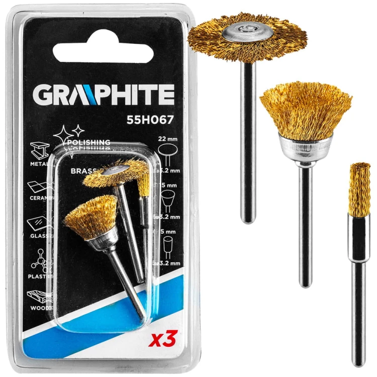Szczotki mosiężne MINI Graphite kpl. 3 szt. 55H067