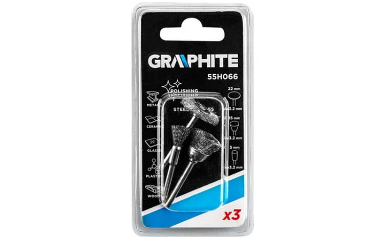 Szczotki stalowe MINI Graphite kpl. 3 szt. 55H066