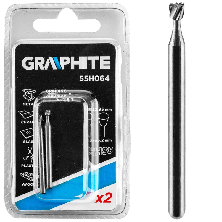 Frez precyzyjny trapezowy 2,95 mm HSS Graphite kpl. 2 szt. 55H064