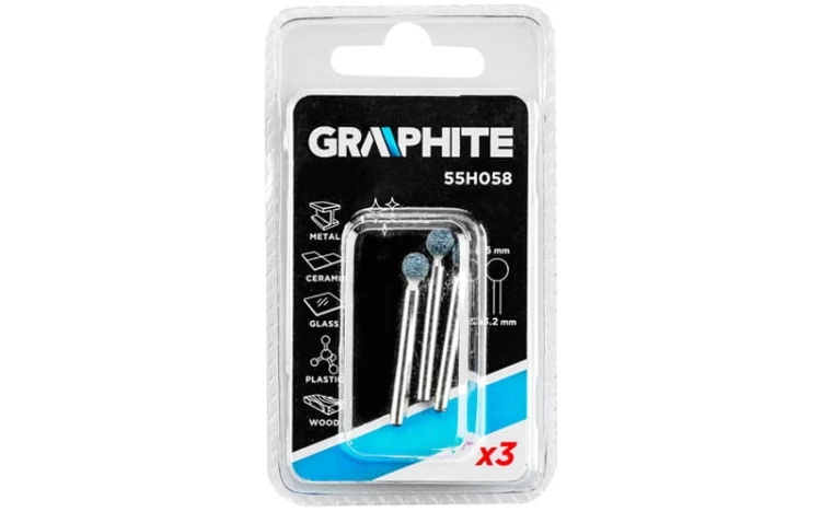 Kamień szlifierski kula 6 mm Graphite kpl. 3 szt. 55H058