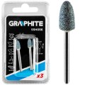 Kamień szlifierski owalny "pocisk" 6 x 10 mm Graphite kpl. 3 szt. 55H056