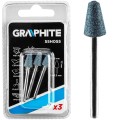 Kamień szlifierski owalny "stożek" 8 x 12 mm Graphite kpl. 3 szt. 55H055