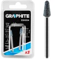 Kamień szlifierski owalny "stożek" 5 x 10 mm Graphite kpl. 3 szt. 55H054