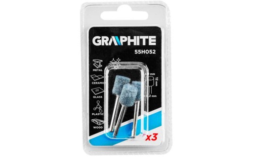 Kamień szlifierski cylindryczny "walec" 10 x 12 mm Graphite kpl. 3 szt. 55H052