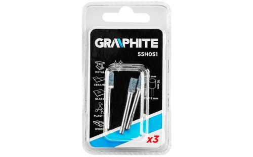 Kamień szlifierski cylindryczny "walec" 5 x 10 mm Graphite kpl. 3 szt. 55H051