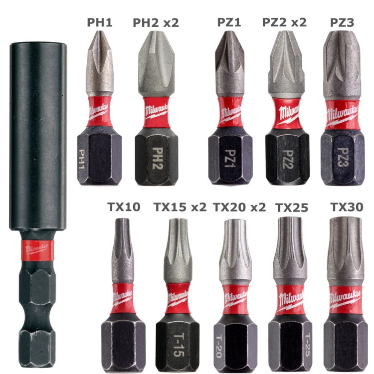 Bity udarowe Milwaukee Shockwave Impact Duty zestaw 15 szt. 4932430904